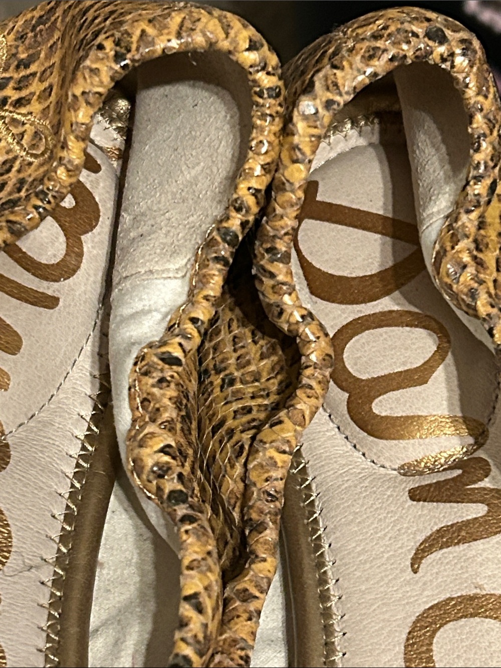 Sam Edelman Women's Tan Snake-Print Ballet Flats size 11 - Picture 4 of 5